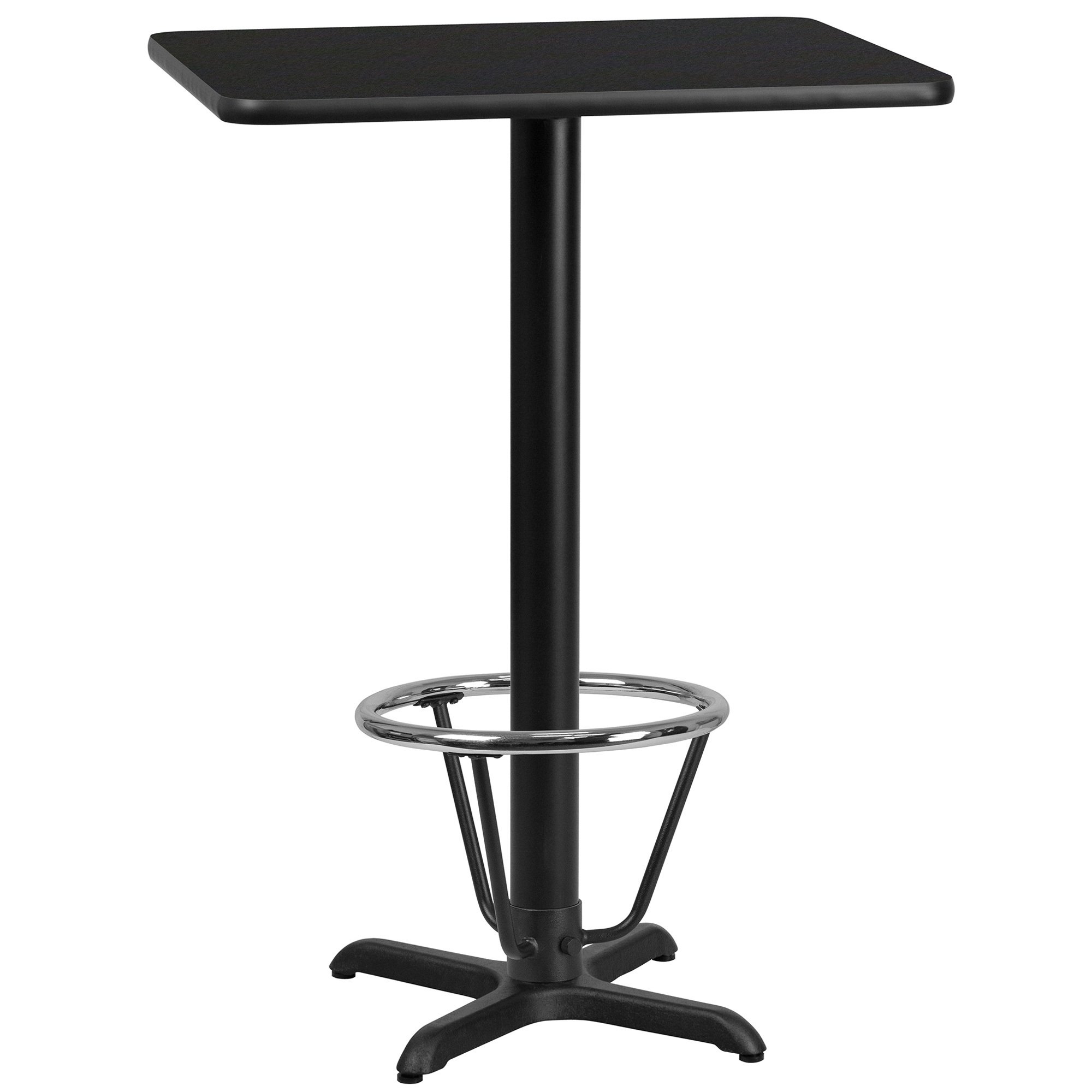 Flash Furniture Rectangular Bar Height Metal Table with Cast Iron Base